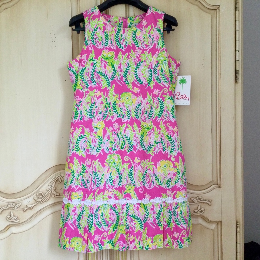 ❗️SOLD ❗️RARE Lilly Pulitzer Hibiscus Pink Millionaire’s Row Keally Girls Shift